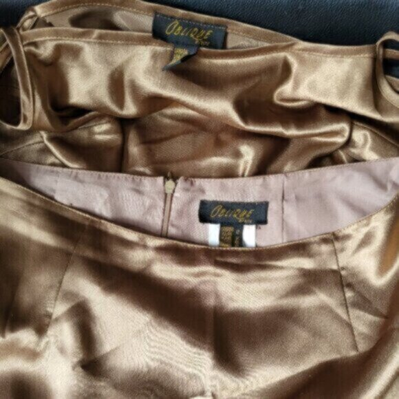 Vintage  Satin Skirt + Tank Set  Summer Party Size 12 P - Picture 2 of 11